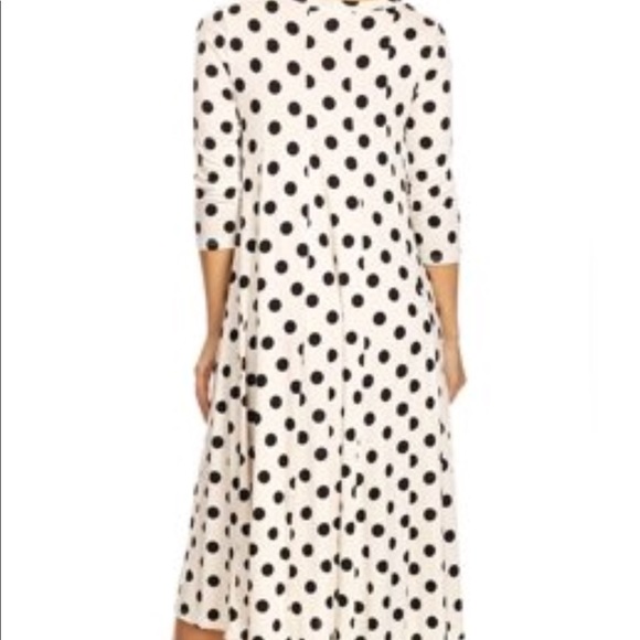 MOA USA | NWOT White w/ Black Polkadot Midi Dress - Picture 4 of 4
